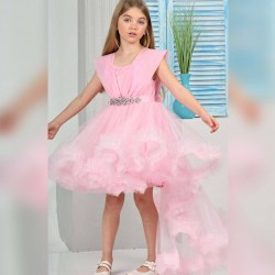 KIZ ÇOCUK ABİYE ELBİSE PEMBE